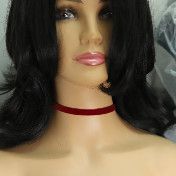 Velvet Choker Red Swiss velvet Adjustable Necklace red Chokers (#51) - Picture 4 of 12